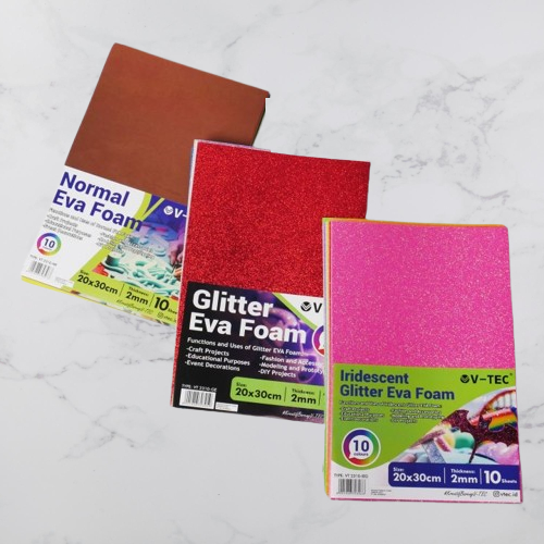 V-TEC EVA FOAM [Normal-Glitter-Iridescent] - Tebal 2mm 20x30cm 10 Sheet