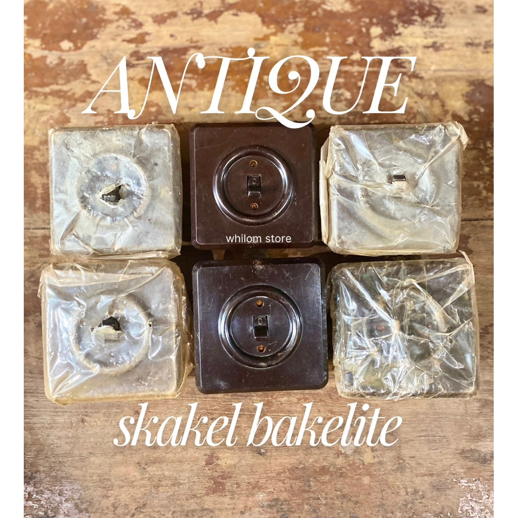 SAKLAR SINGLE BAKELITE TUA ANTIK EROPA ORI LAWAS