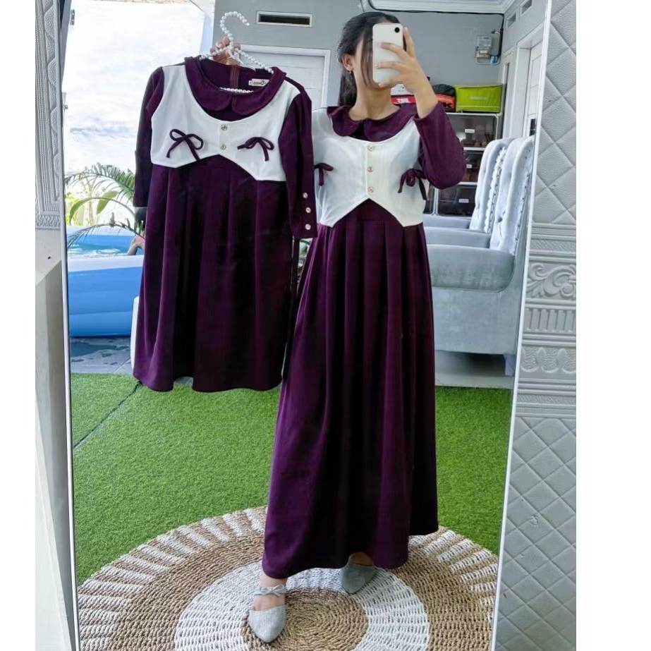 Gamis Leora Rompi Knit Premium Long Dress Anak Remaja Dewasa