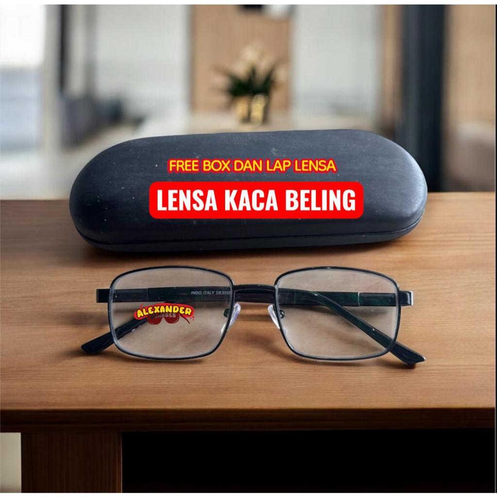 Kacamata baca plus lensa KACA ASLI 100% lebih jernih anti baret Frame TITANIUM kaca mata plus khusus