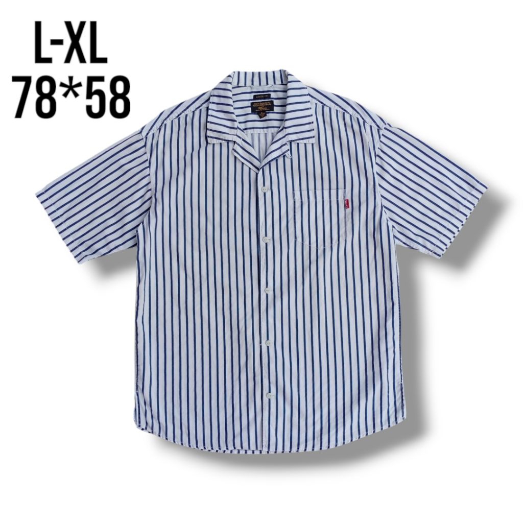 Open Collar Shirt Stripe Who au Unisex