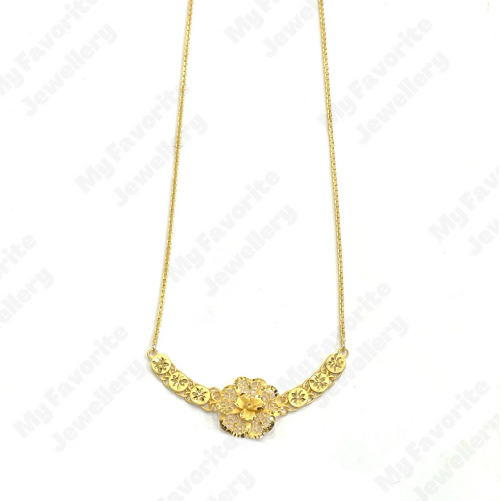 Kalung Alta Italy Aurel Kembang Bunga Emas Asli Kadar 875 20K