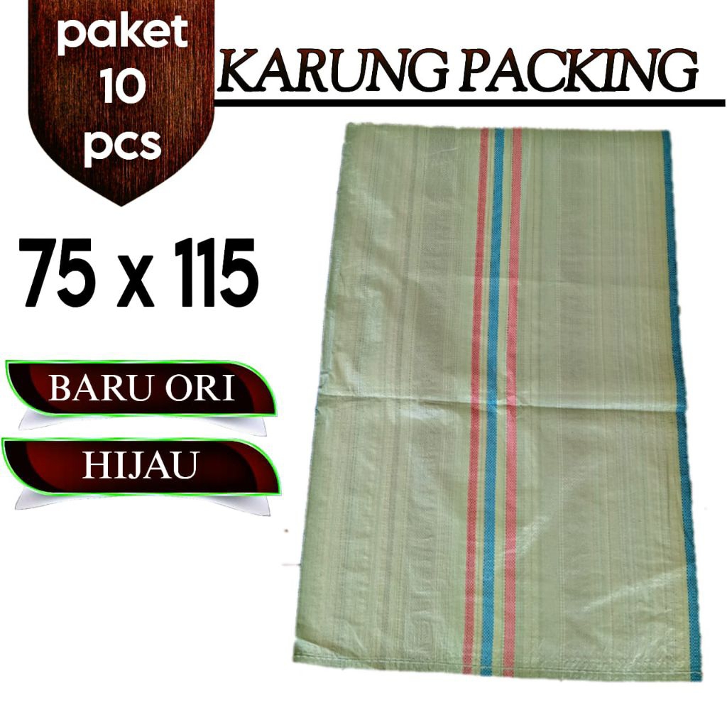 karung plastik 75x115 Baru, karung plastik hijau
