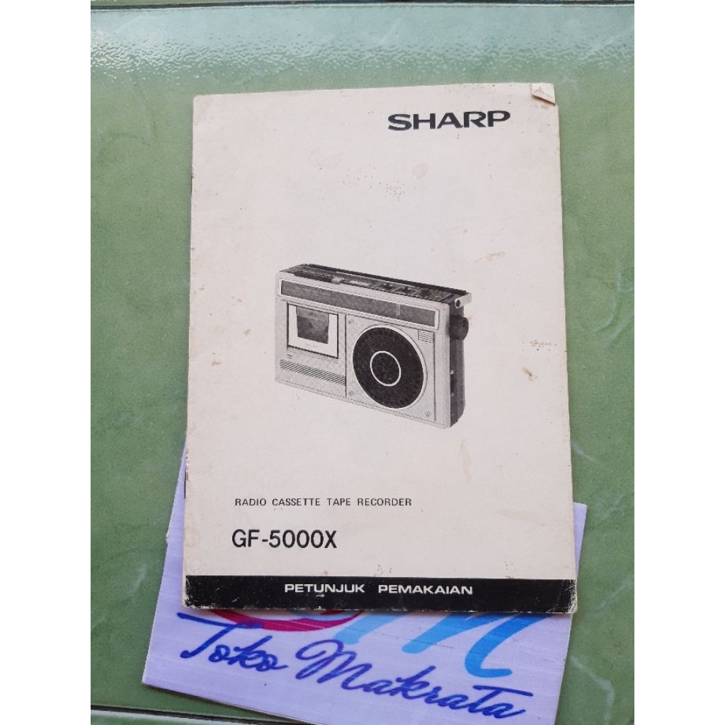 buku petunjuk pemakaian radio tape kaset recorder SHARP GF-500X
