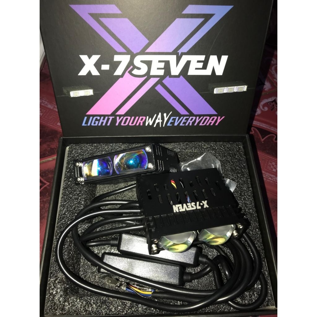 LAMPU SOROT X-7SEVEN X-S2 PRO 2 MATA LENSA BLUE LENS LAMPU 2 MATA SLIM