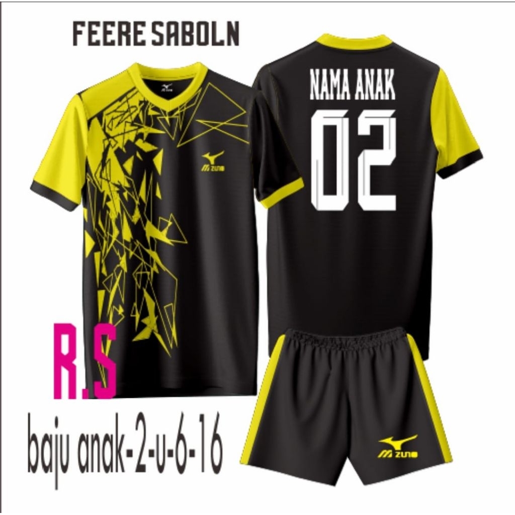 Jersey bola voli kaos olahraga anak anak pira wanita COSTUM BAJU BOLA VOLI US 5 14 tahun kaos distro