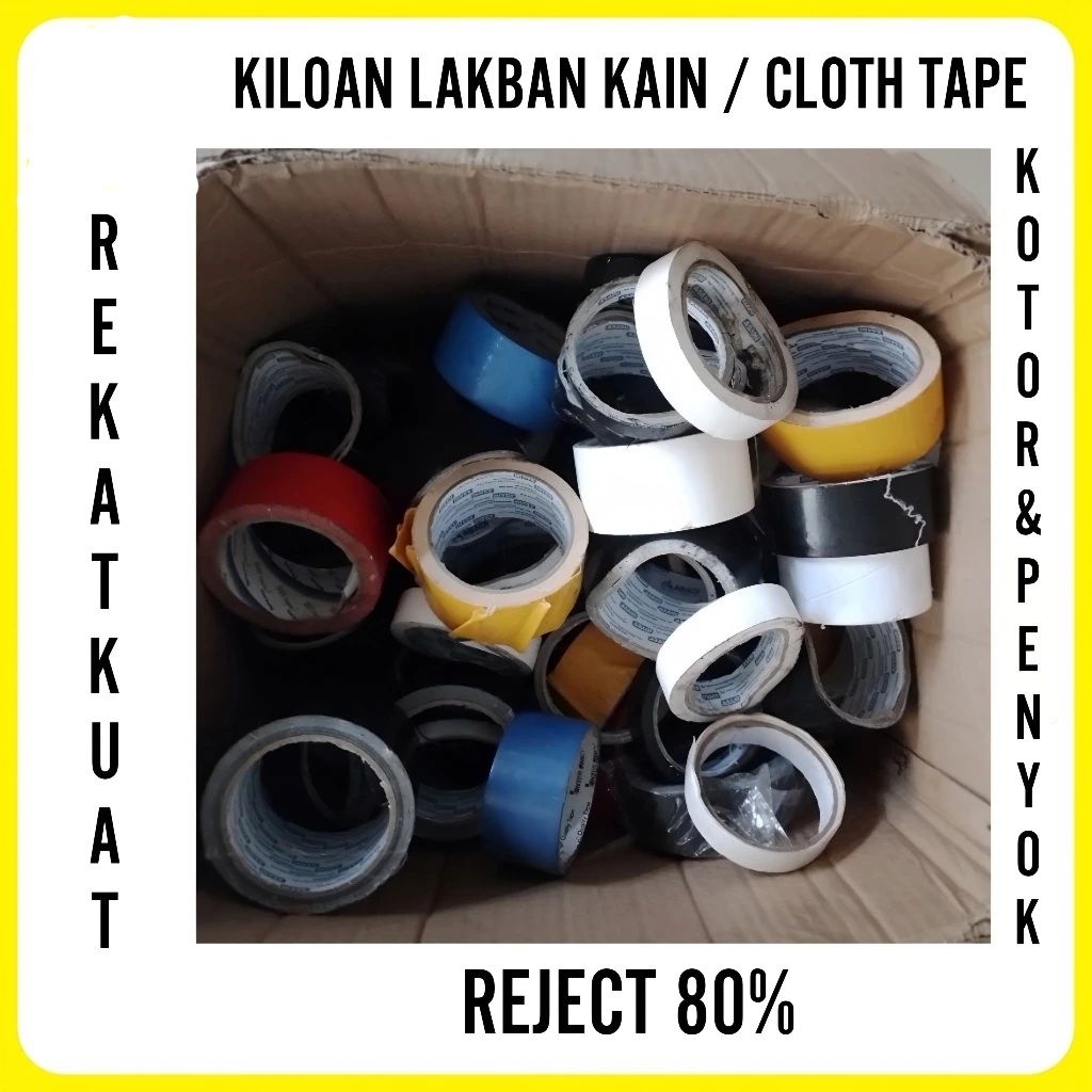 Lakban Kiloan Cloth Tape Lakban Kain Reject good condition lengket