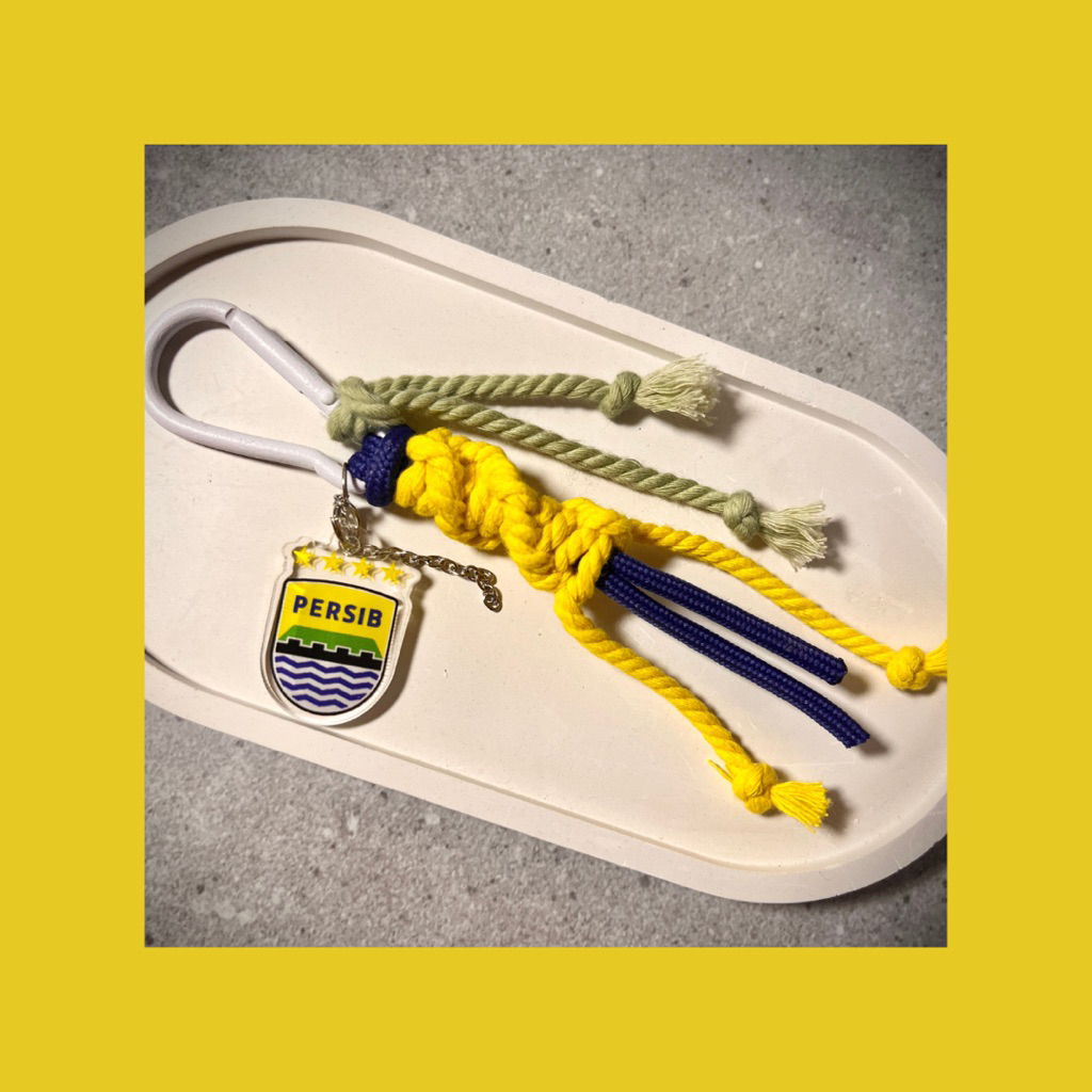 Makrame Persib Bandung | Makrame Bobotoh | Bag Charm PERSIB | Gantungan kunci PERSIB | PERSIB | Ganc