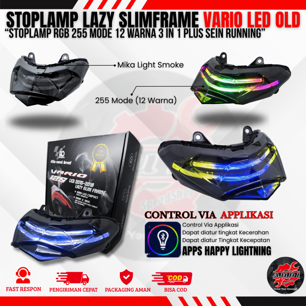 STOPLAMP SLIMFRAME VARIO LED OLD STOPLAMP LAZY VARIO LED OLD LAMPU BELAKANG VARIO 125 150 LED OLD