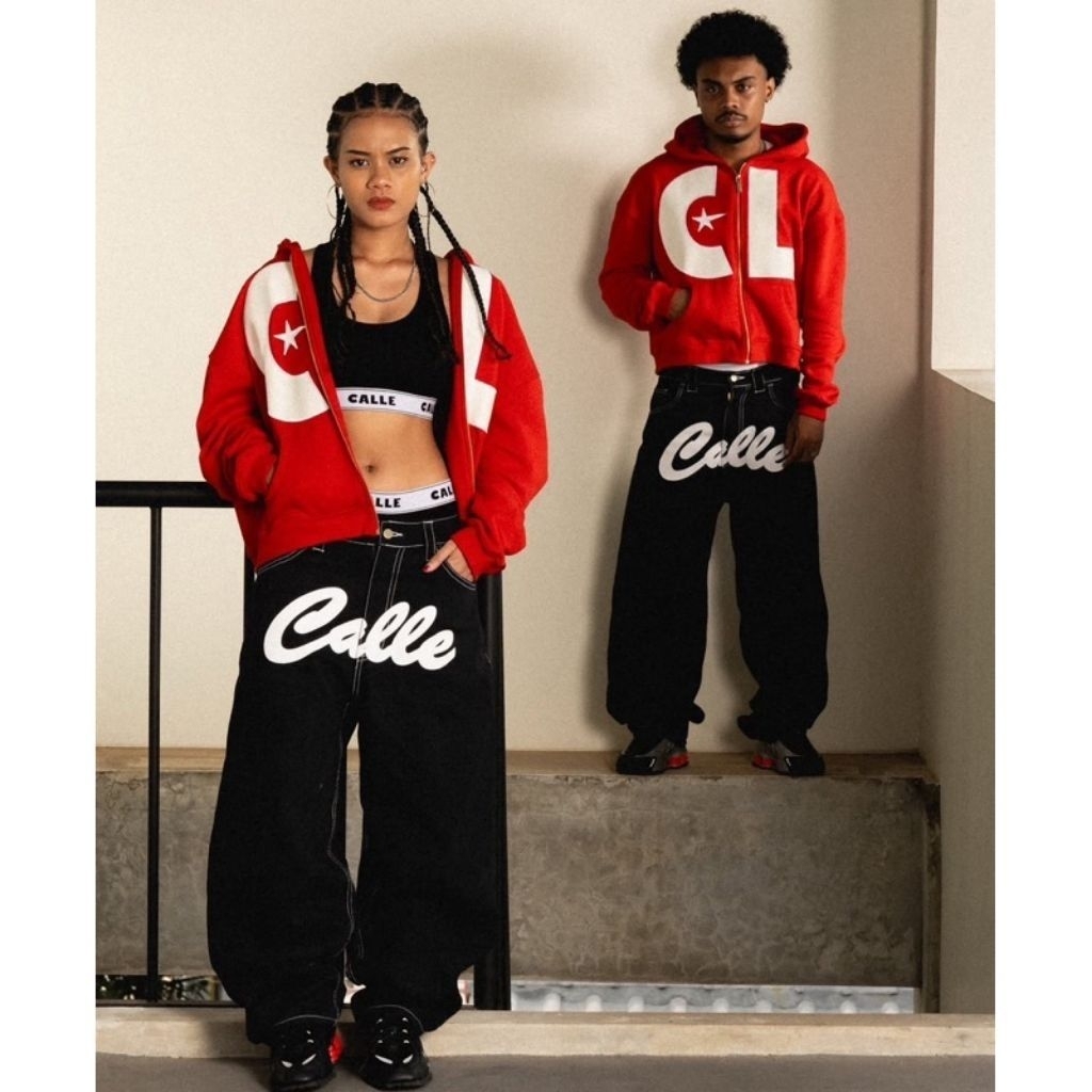 Hoodie Zipper Boxy CALLE Full Zip Black Hoodie // Full Zip Pink Hoodie // Full Zip Merah Hoodie - CD