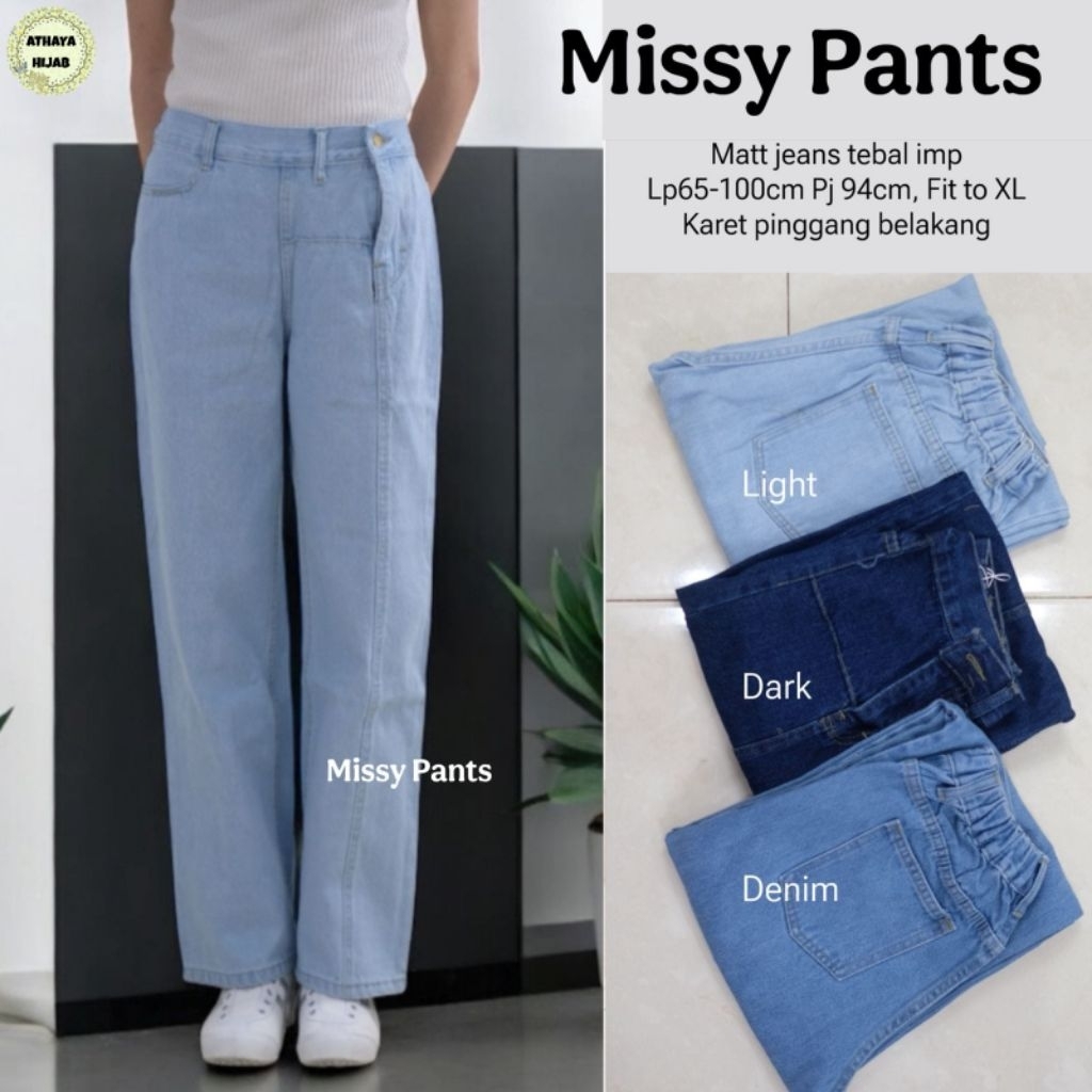 Wujin - Jinye - Missy - Mirabel - Sufina - Kamma - Kimisa - Kulot Jeans Pant Tebal (Athaya)