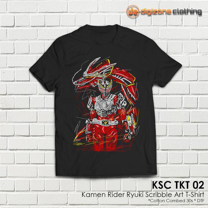 Kaos Tokusatsu Kamen Rider Ryuki Scribble Art Premium