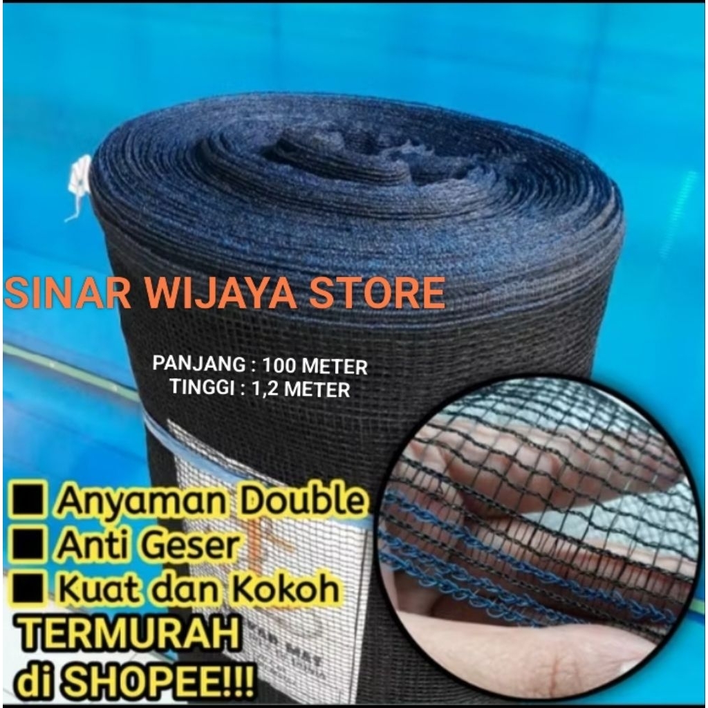 WARING RK ASLI ANTI GESER LIST BIRU PANJANG -+ 100 METER X TINGGI 1,2 METER TERMURAH
