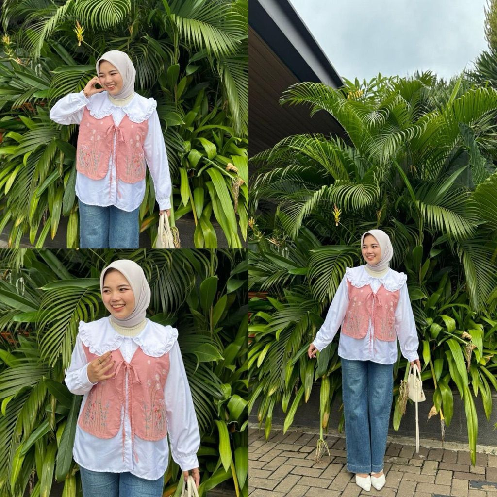 MyStar Kemeja Rompi Bordir - Haeun - Bahan Katun Poly