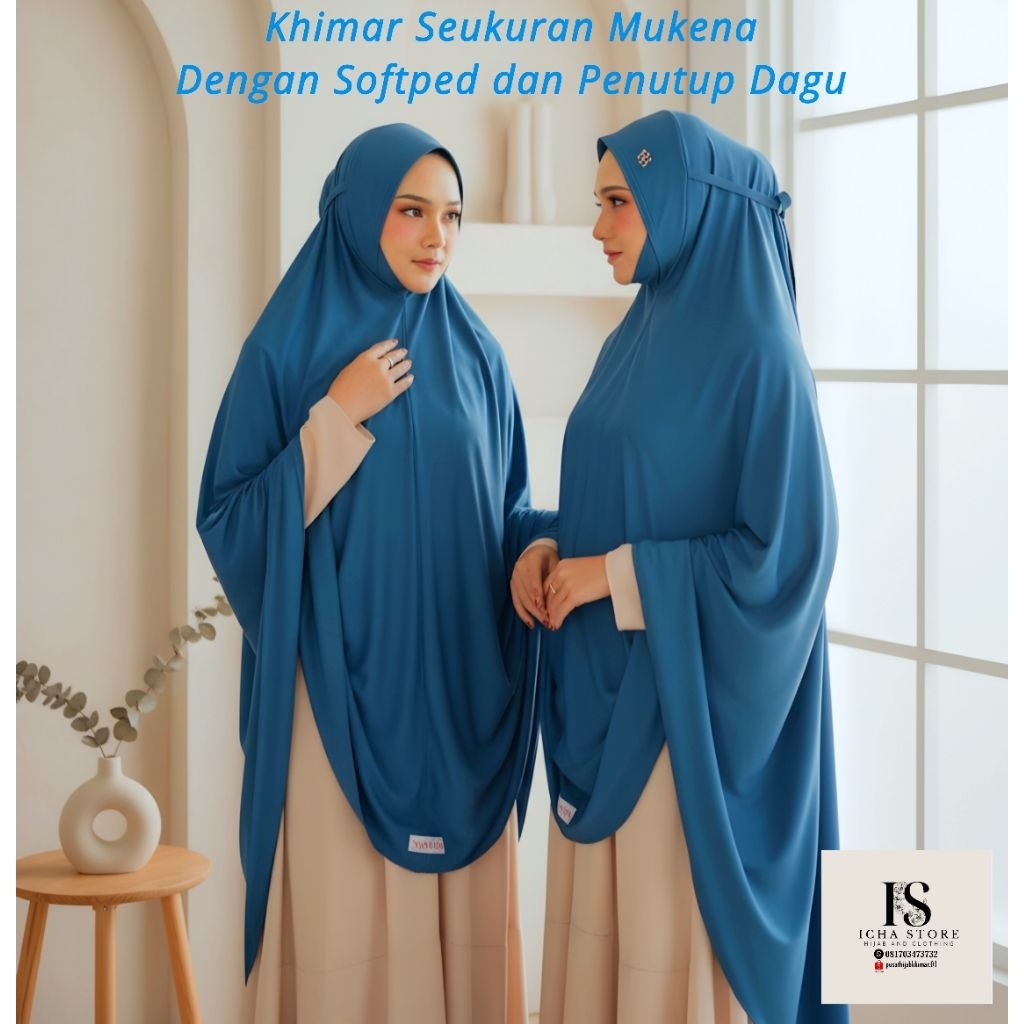 Jilbab Khimar Hijab Mukena Malaysia Dagu Soft Pet Bahan Jersey Premium