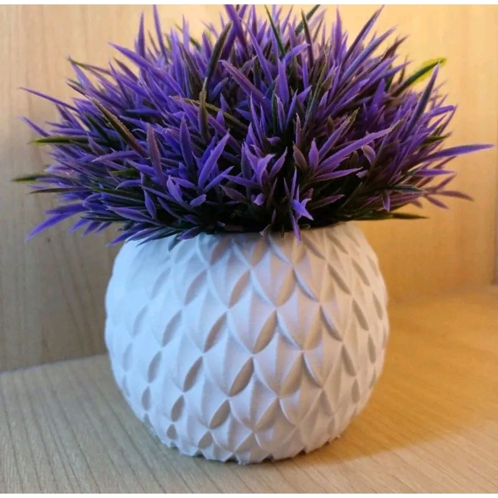 Vas Bunga Aesthetic Kenian Scales (Motif Sisik)/Vas Keramik Bunga