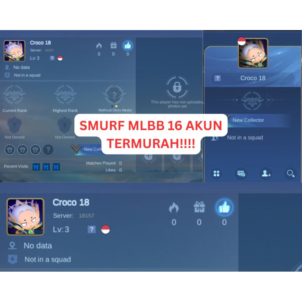 16 AKUN SMURF MLBB TERMURAH BISA UNBIND