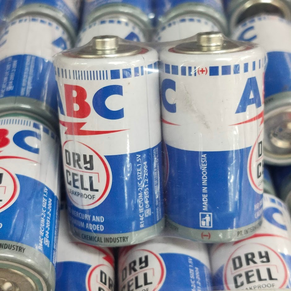 Batu Baterai ABC Biru Type Sedang C/R14/UM2 Isi 2pcs
