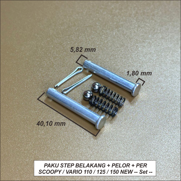 Paku Step Belakang + Pelor + Per Scoopy  Vario 150 New -- Set / Kanan + Kiri --
