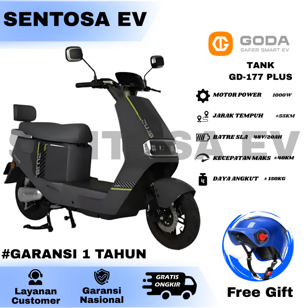 Termurah GODA 177 Plus Tank Sepeda Motor Listrik garansi resmi
