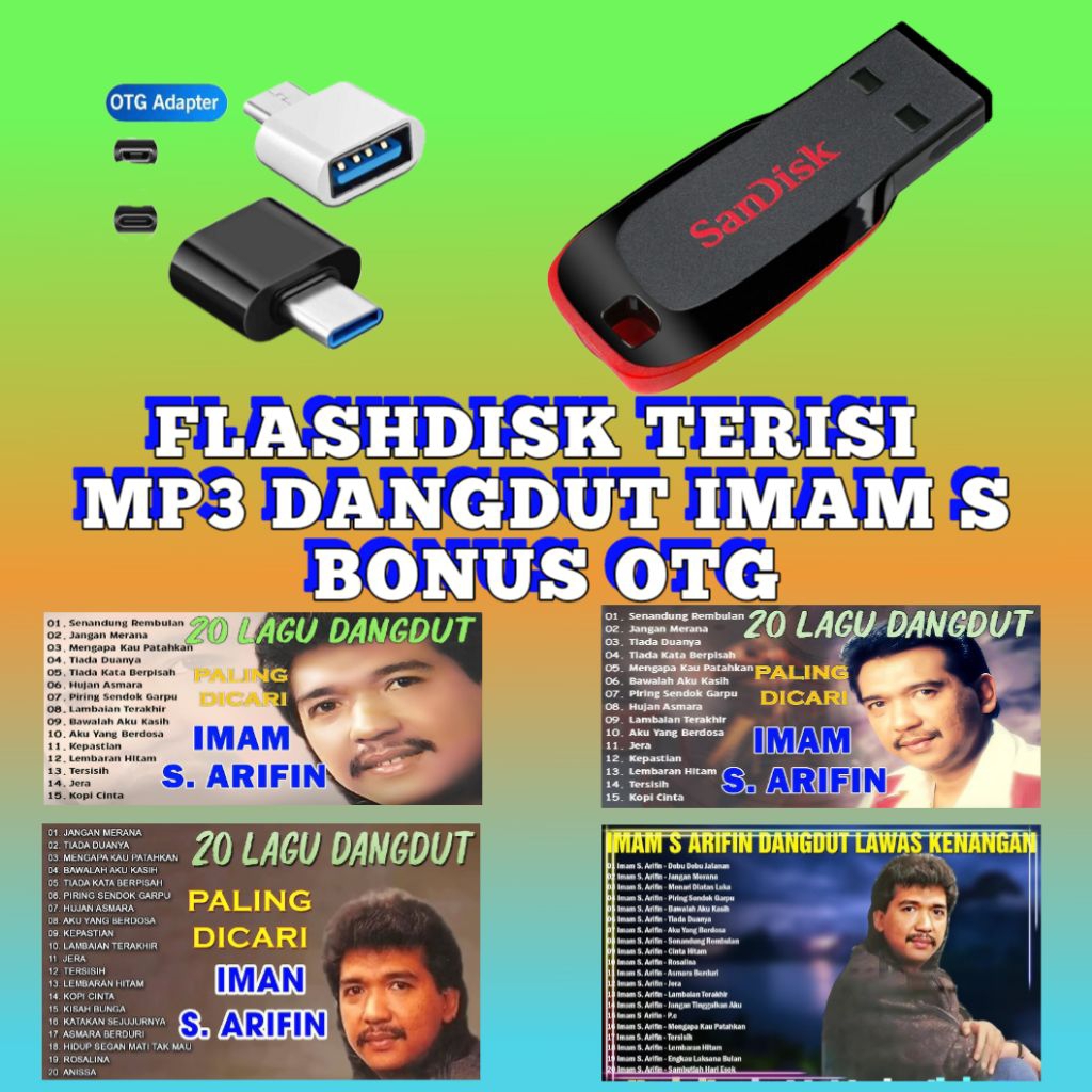 USB FLASHDISK TERISI MP3 LAGU DANGDUT IMAM S ARIFIN - PLESDIS ISI DANGDUT NOSTALGIA - USB FLASDIS SA