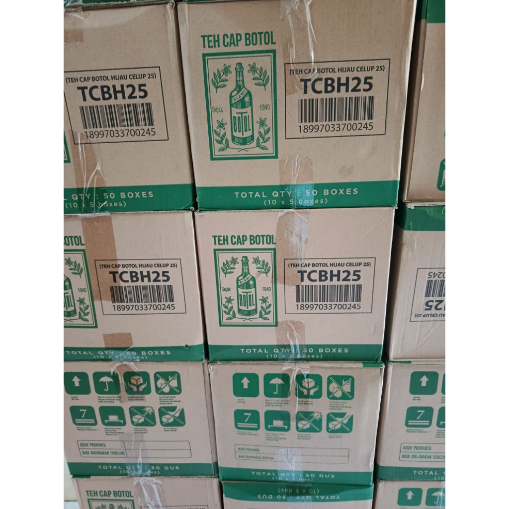 TEH CAP BOTOL HIJAU CELUP 25 KANTONG 1 DUS (10 SLOP X 5 BOX)