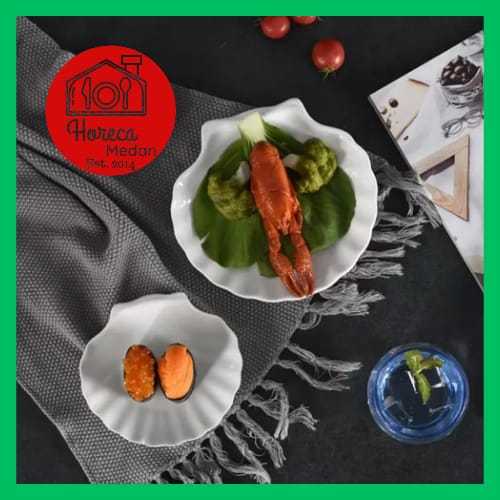 Piring kerang keramik / Piring Sambal motif keramik / Mangkok Kerang keramik
