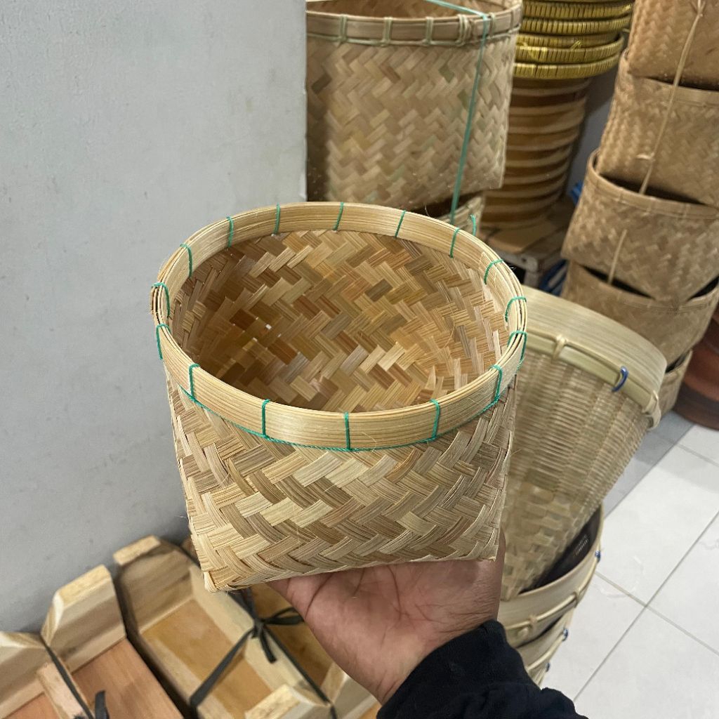 Tumbu Bambu diameter 17 cm /Piti bambu/Tumbu bulat/ Wadah nasi