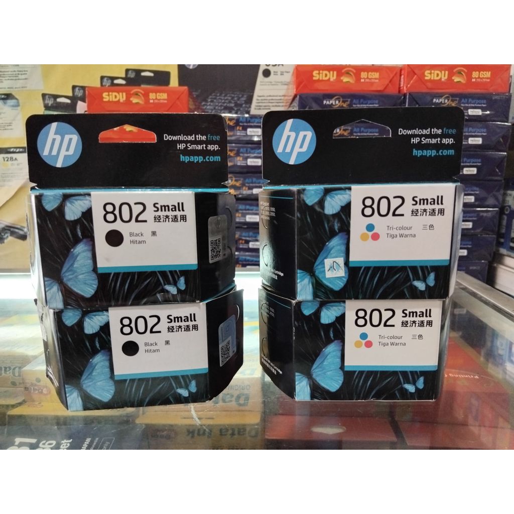 Tinta printer HP Original 802 small Hitam | Black | colour tinta printer Deskjet 2050 3050 1010 1000