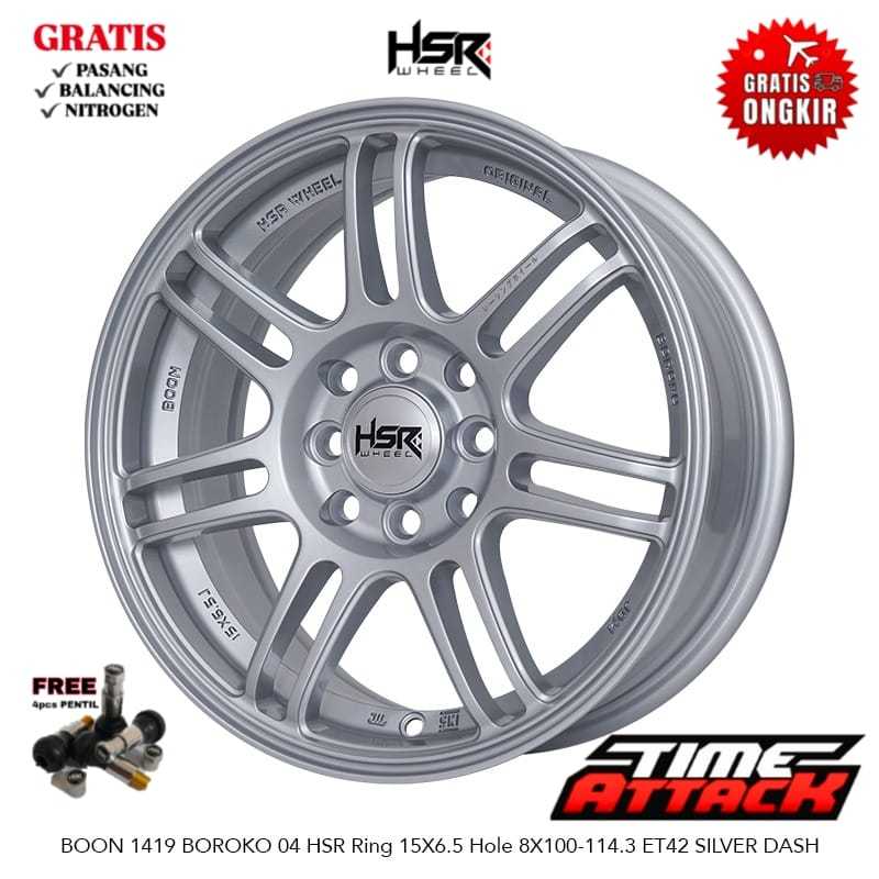 Velg Mobil Brio R15 HSR WHEEL Tipe Boon Boroko Ring 15 - TIME ATTACK BOGOR