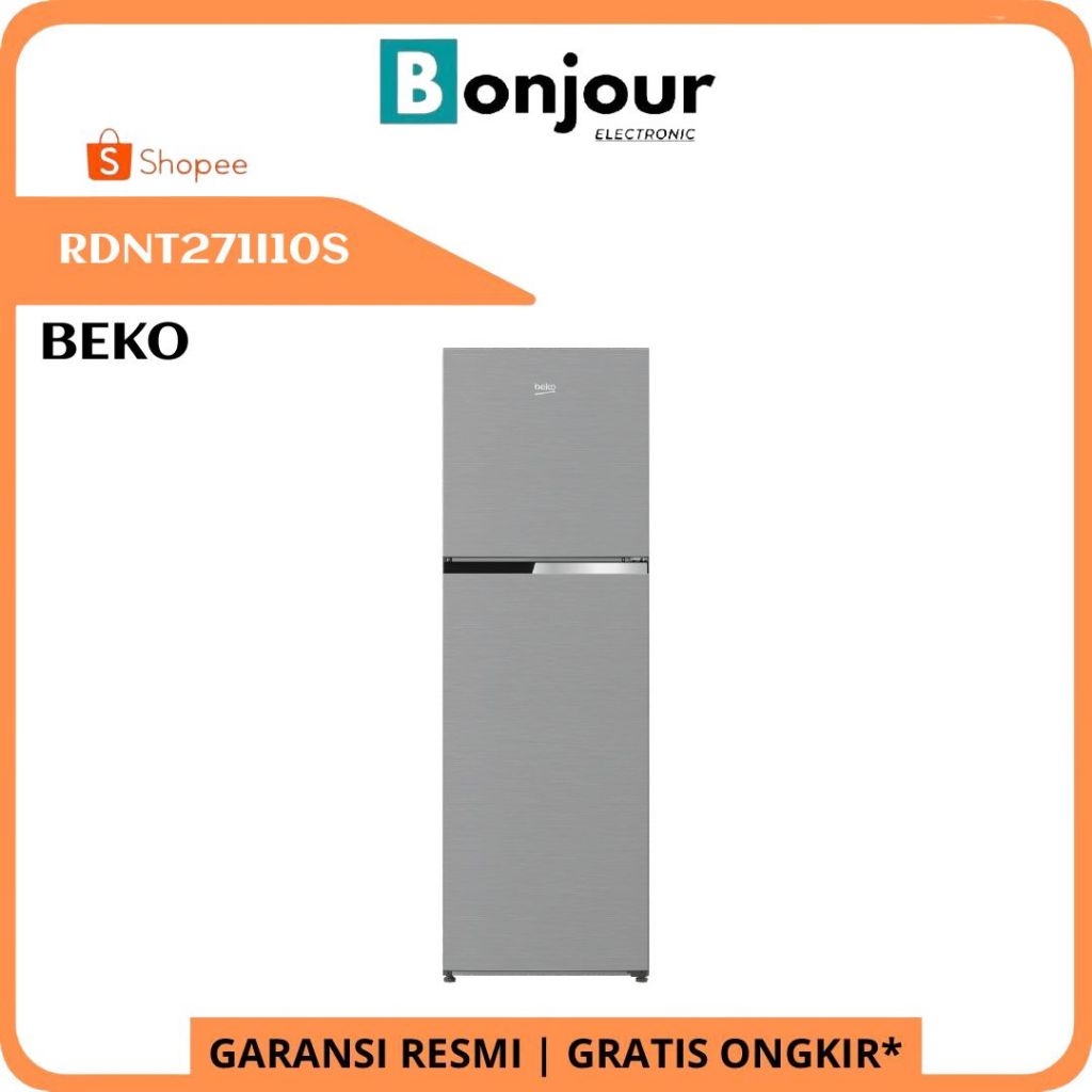 Kulkas Beko 2 Pintu RDNT271I10S 270 Liter Pembeku Atas Kulkas Beko Warna Silver