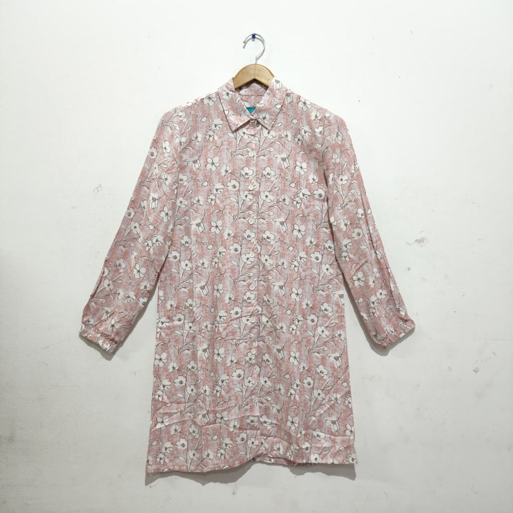 MCB Ladies Atasan Tunik Wanita Katun Peach Motif Bunga MLBJ.5504114