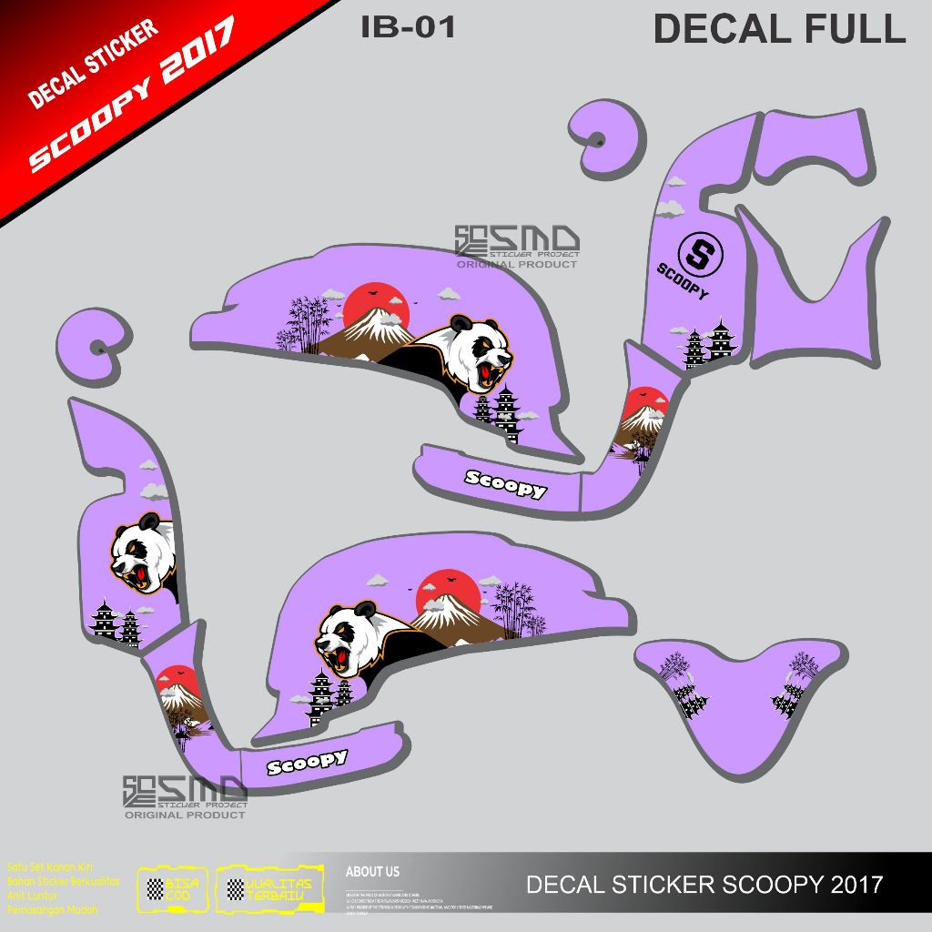 DECAL SCOOPY 2017 || DECAL STICKER FULL VARIASI MOTIF KEREN