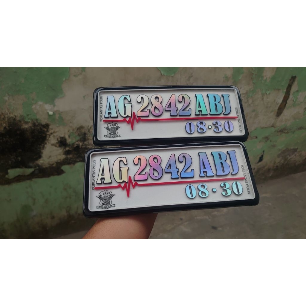 Plat Nomor Motor Nyala (Reflektif) Cover Cembung