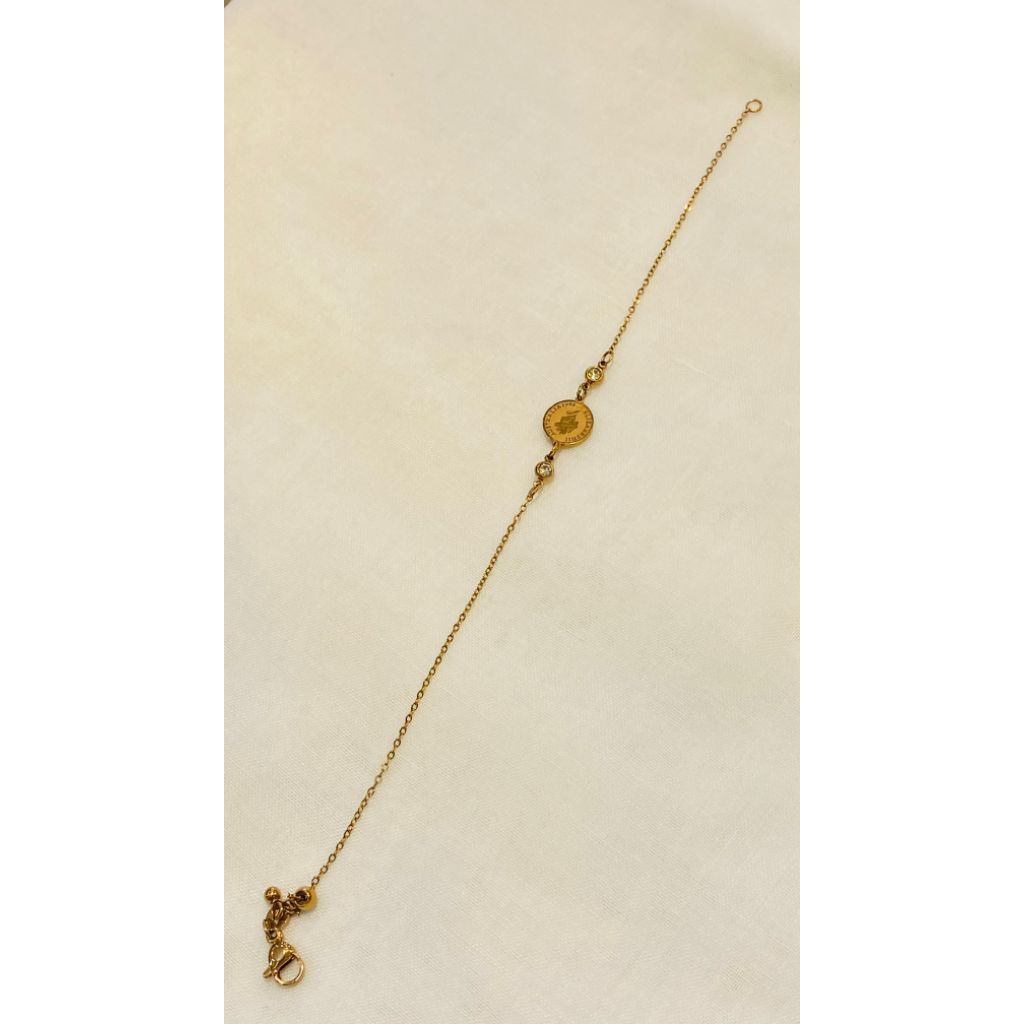 GELANG RANTAI TITANIUM WANITA MODEL KOIN ROSE GOLD