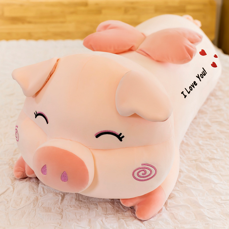Boneka Babi Ribbon 50cm Boneka Pig Guling Babi Sayap Guling Babi Pita Guling Babi Ribbon HADIAH VALE