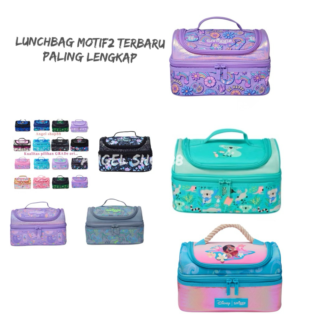 MOTiF TERBARJ 2025  LUNCHBAG DOUBLE DECKER TANPA STRAP  KUALITAS GRADE ORI