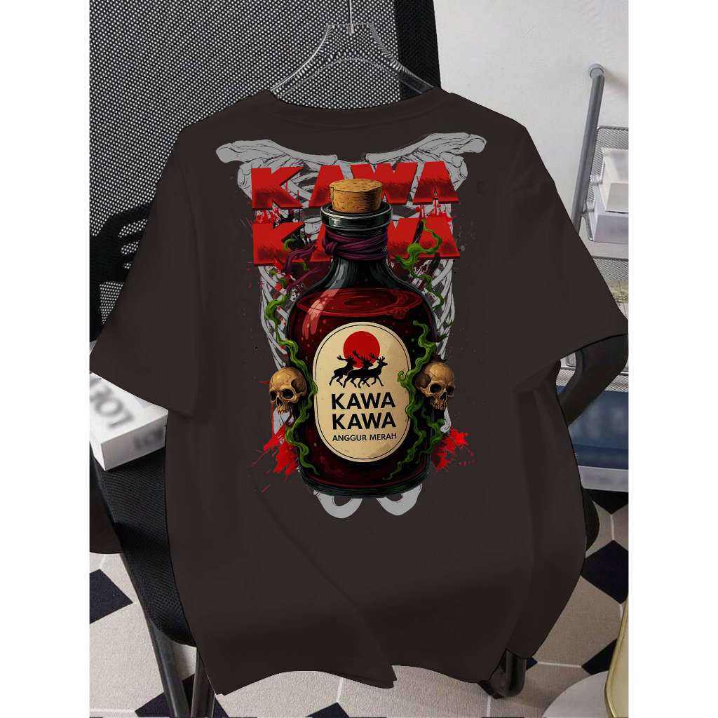KAOS KAWA KAWA TSHIRT KAOS DISTRO KAWA KAWA ANGGUR MERAH KAOS STREET WEAR KAWA KAWA