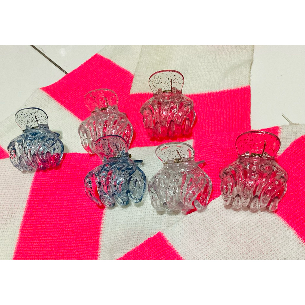 jepitan rambut,jedai gliter transparan cakar5