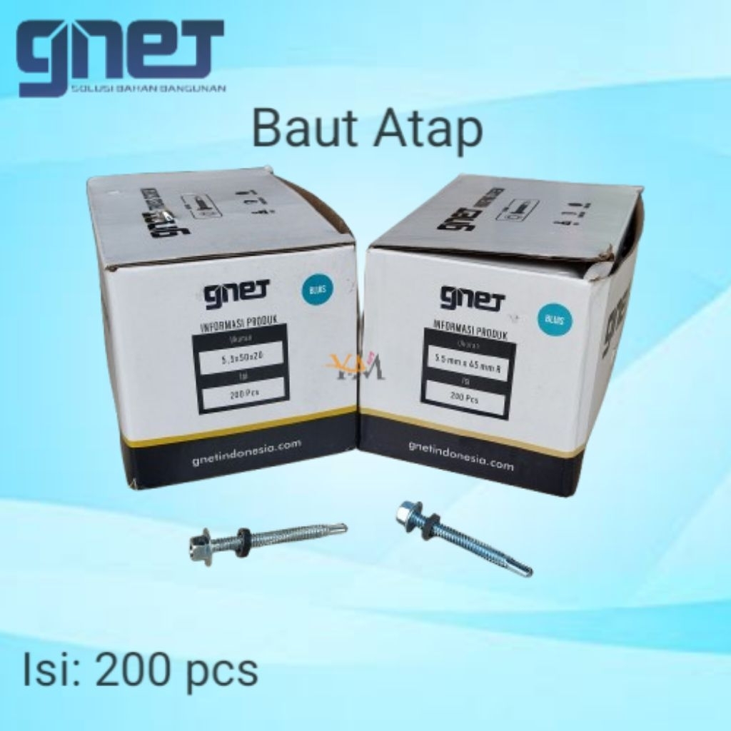 Baut Atap Gnet//Sekrup Roofing Gnet 5,5mx45mm||5,5mmx50mm