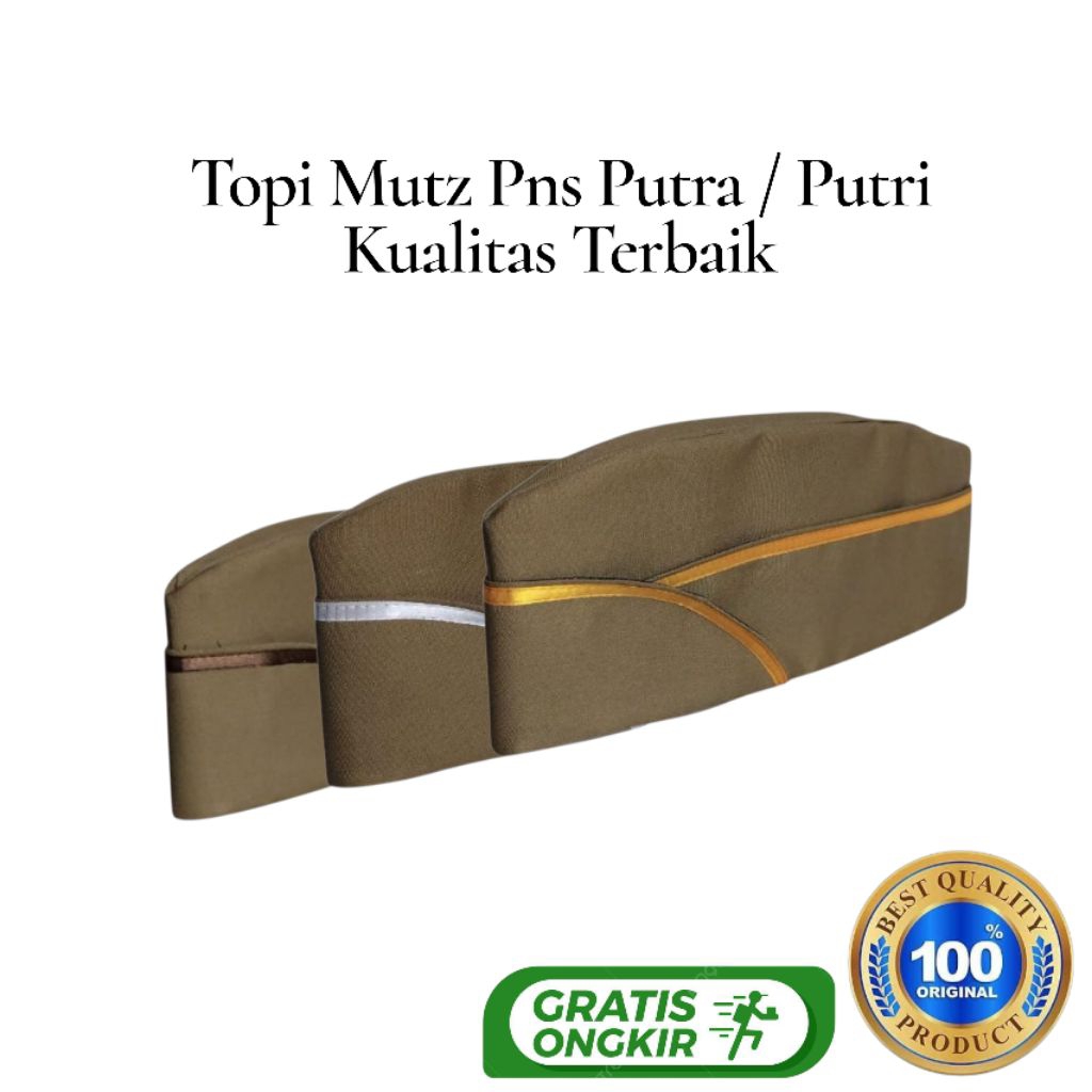 TOPI MUTZ PNS ASN PUTRA Coklat Kualitas Terbaik