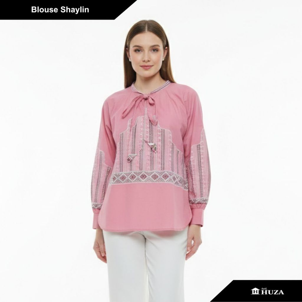 Batik Huza Blouse Batik Blouse kerja Blouse Shaylin Blouse Batik Jumbo LD 118cm