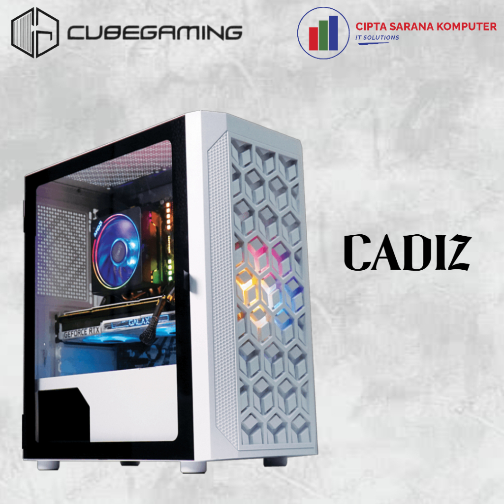 Casing PC Cube Gaming Cadiz M-ATX - White