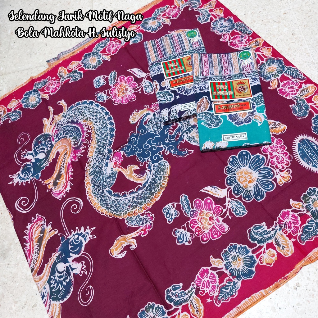Selendang Bola Mahkota Gendong Bayi Kain Batik Motif Naga Jarik H.SULISTIYO Pekalongan Uk. 88x260cm