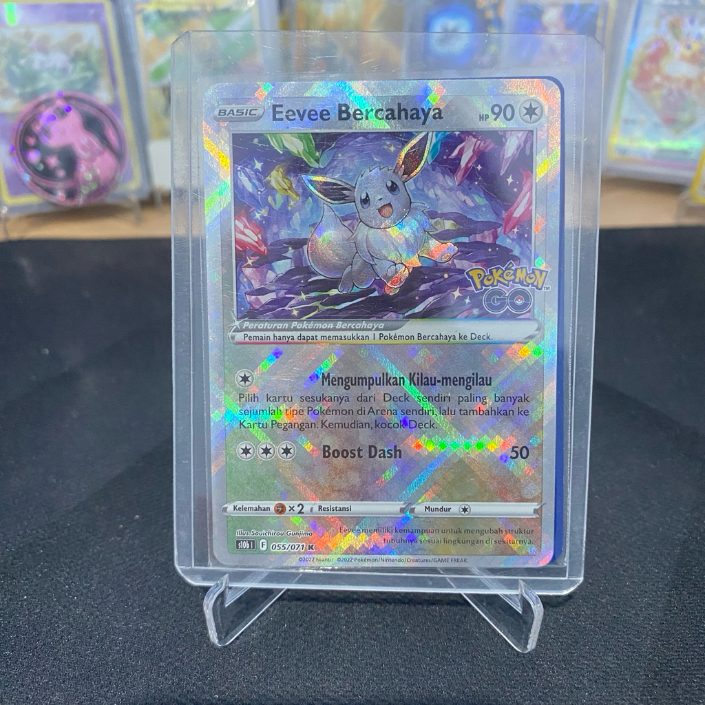 Eevee Bercahaya 055/071 TCG Pokemon Go 2022 Indonesia
