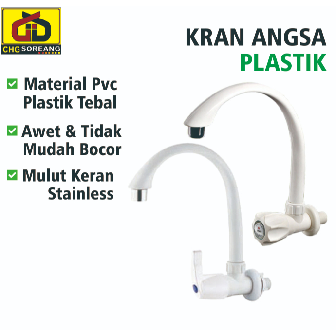 KERAN ANGSA PLASTIK BAK CUCI PIRING / KRAN CUCI PIRING PLASTIK PVC / KRAN DAPUR ANGSA