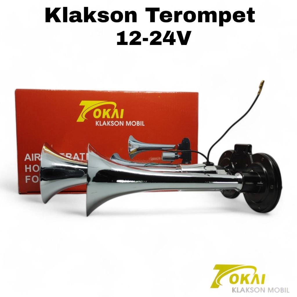 Klakson Angin 2 Corong Terompet Air Horn Truk Truck 12-24 Volt