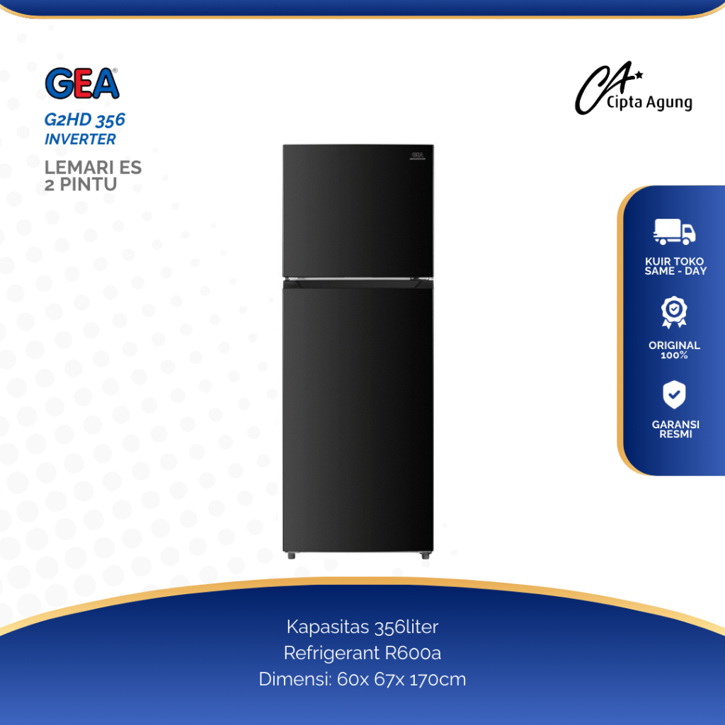 GEA KULKAS 2 PINTU 356 - 448 LITER G2HD 356 G2HD356 G2HD-356 G2HD 448 G2HD448 G2HD-448 TOP MOUNT FRI