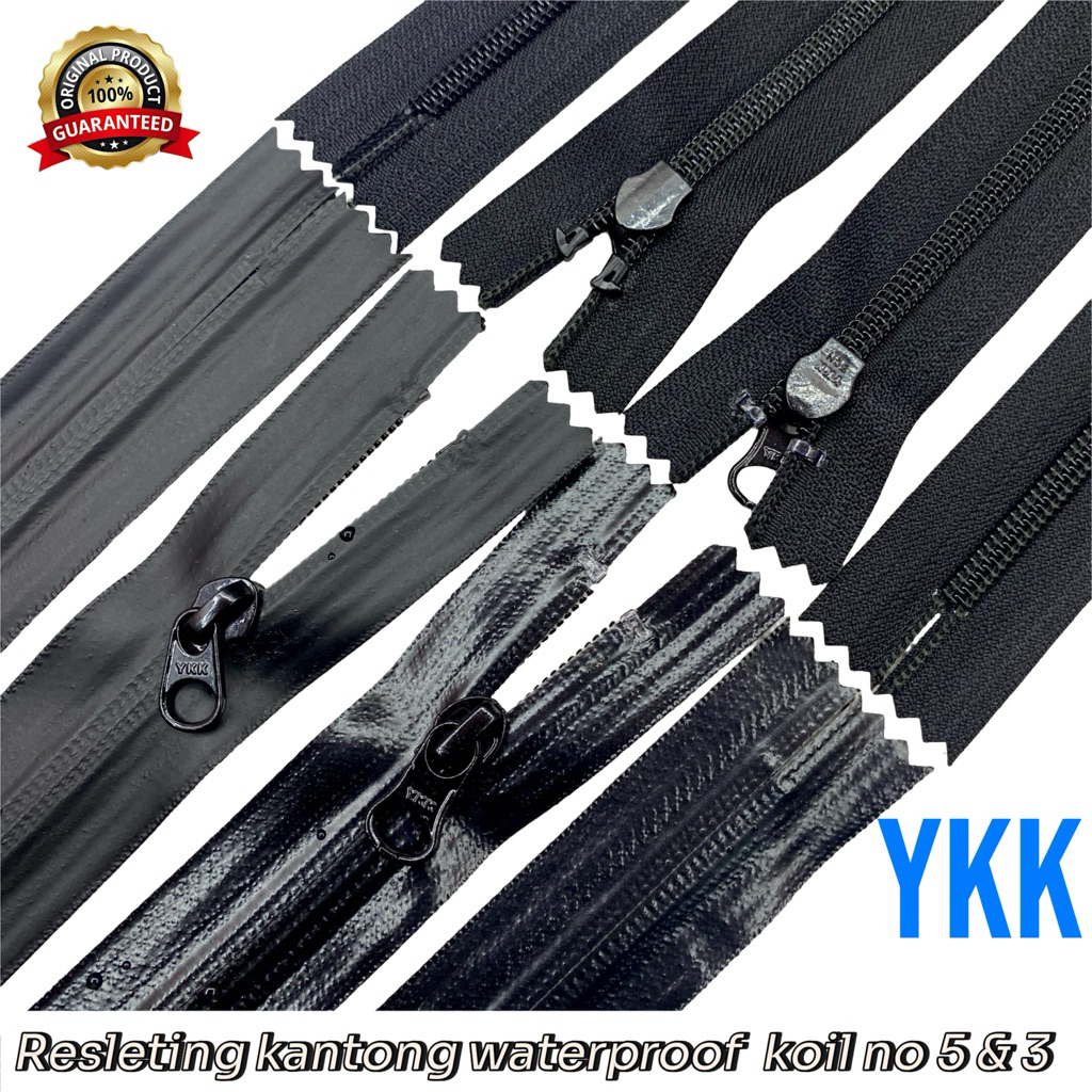 per pcs resleting kantong jacket waterproof YKK no 5 dan 3