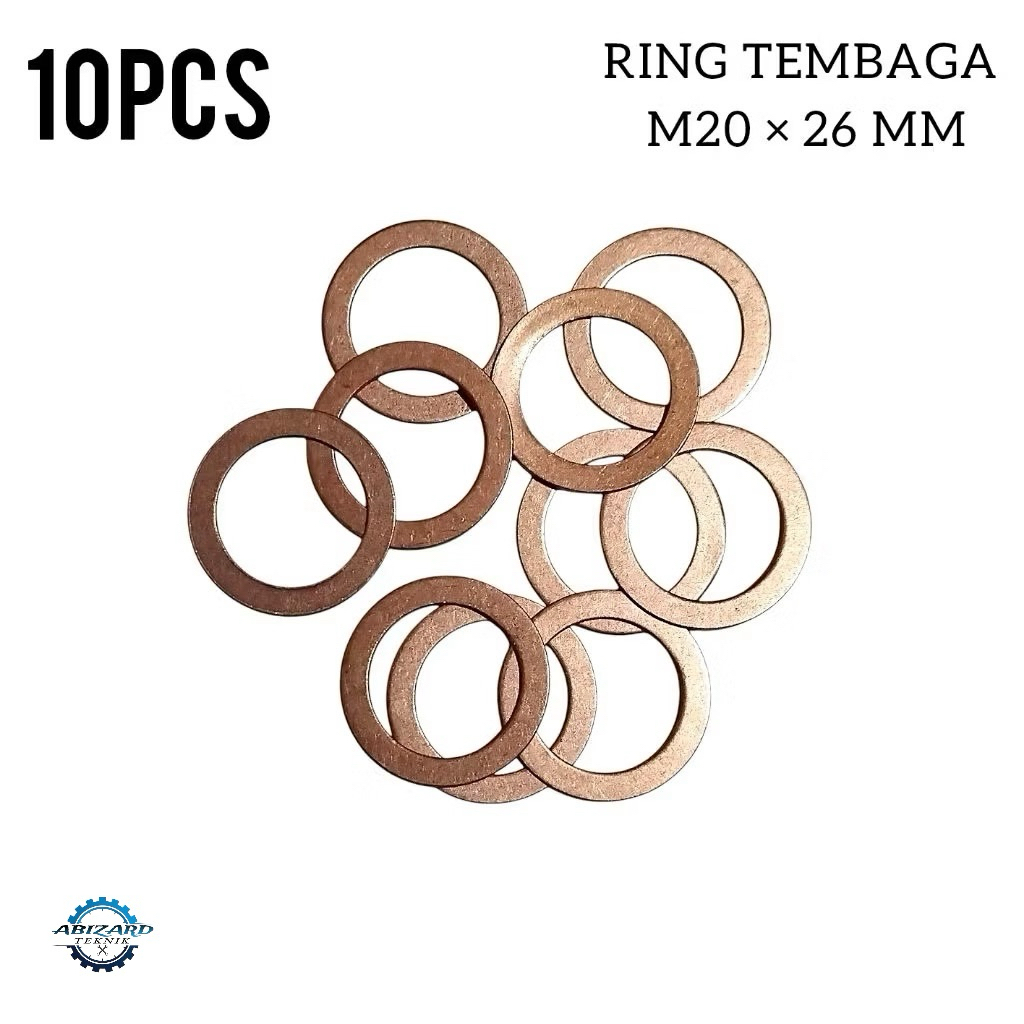 M20 × 26mm Ring Tembaga Copper Washer 20mm (isi 10pcs)